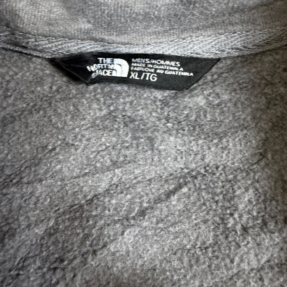 The North Face Mens Gray Quarter Snap Fleece Pullover Sweatshirt XL Logo Pocket